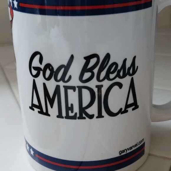 American flag/God Bless America White Large Ceramic Coffee Mug - Picture 8 of 8